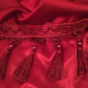 Two Single Baloon  Curtains with Hanging Beads.